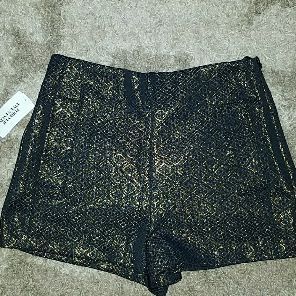 Metallic Gold Navy Shorts